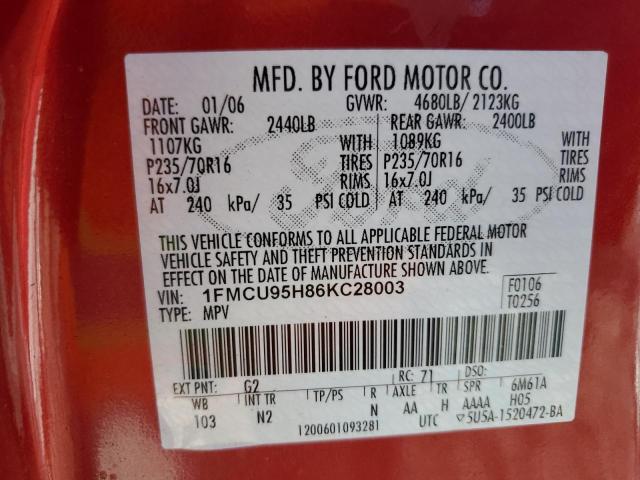 Photo 11 VIN: 1FMCU95H86KC28003 - FORD ESCAPE 