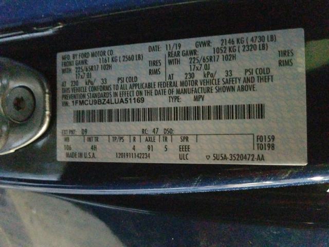 Photo 9 VIN: 1FMCU9BZ4LUA51169 - FORD ESCAPE 