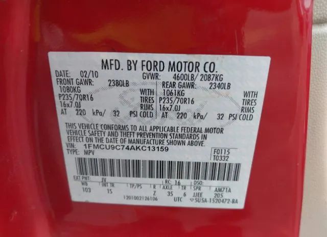 Photo 8 VIN: 1FMCU9C74AKC13159 - FORD ESCAPE 