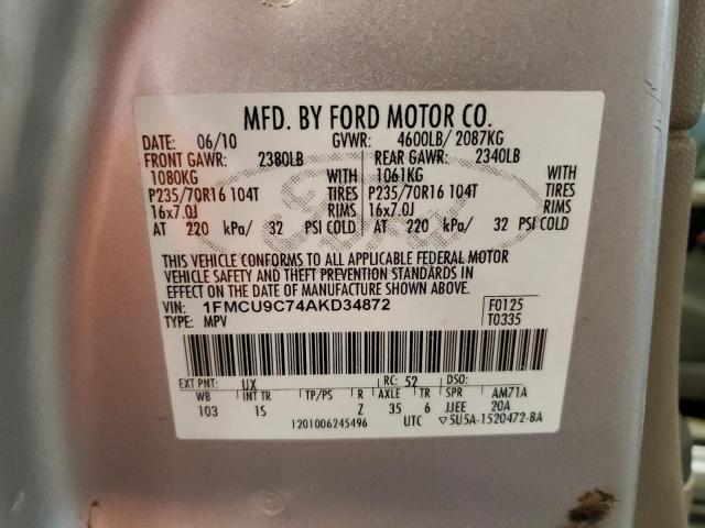 Photo 11 VIN: 1FMCU9C74AKD34872 - FORD ESCAPE 