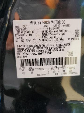 Photo 12 VIN: 1FMCU9C74BKC31386 - FORD ESCAPE XLS 