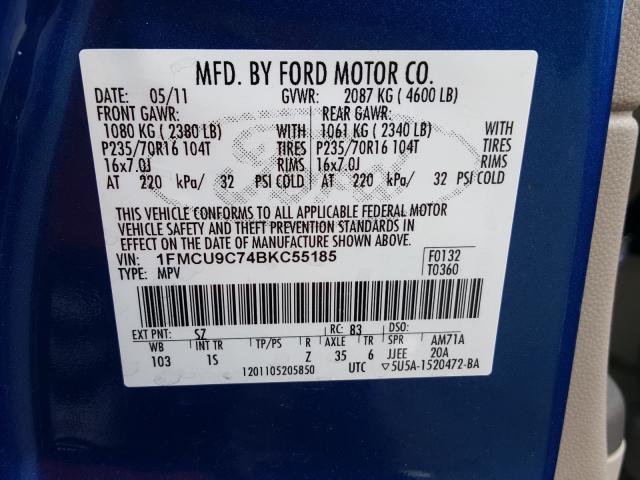 Photo 9 VIN: 1FMCU9C74BKC55185 - FORD ESCAPE XLS 