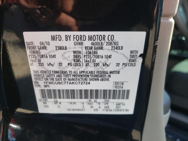 Photo 9 VIN: 1FMCU9C77AKC72724 - FORD ESCAPE XLS 