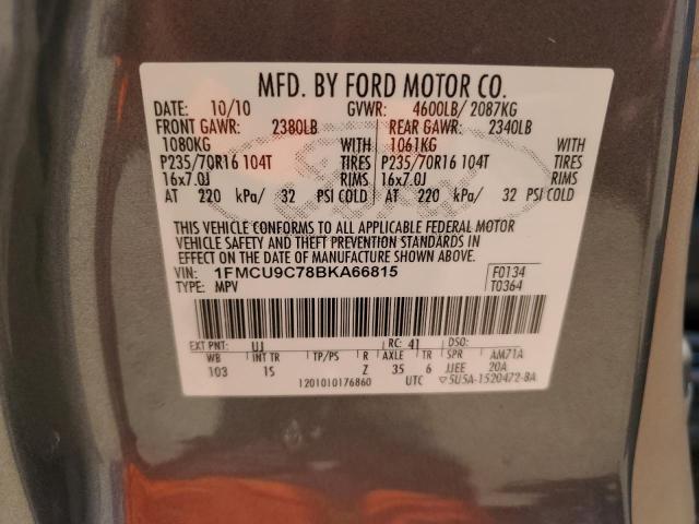 Photo 12 VIN: 1FMCU9C78BKA66815 - FORD ESCAPE XLS 