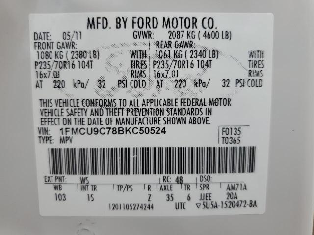 Photo 12 VIN: 1FMCU9C78BKC50524 - FORD ESCAPE XLS 