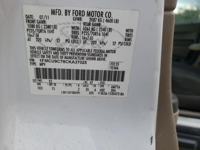 Photo 12 VIN: 1FMCU9C78CKA37025 - FORD ESCAPE 