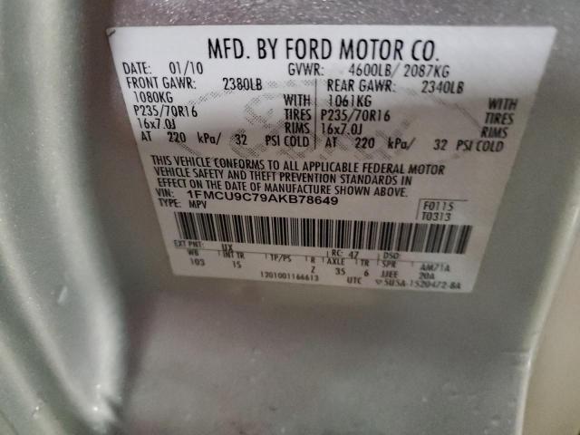 Photo 9 VIN: 1FMCU9C79AKB78649 - FORD ESCAPE XLS 