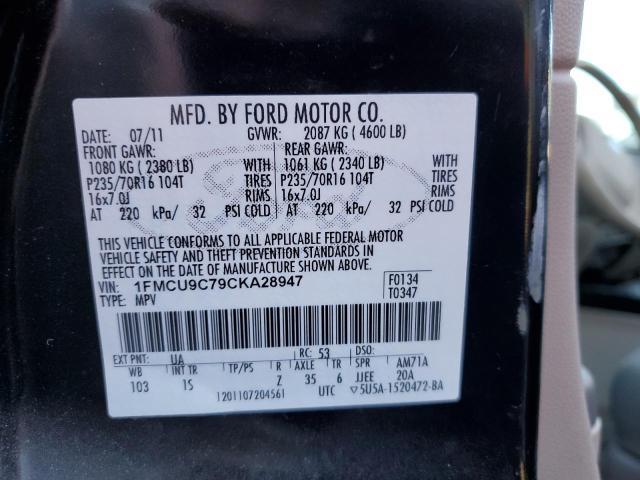 Photo 12 VIN: 1FMCU9C79CKA28947 - FORD ESCAPE XLS 