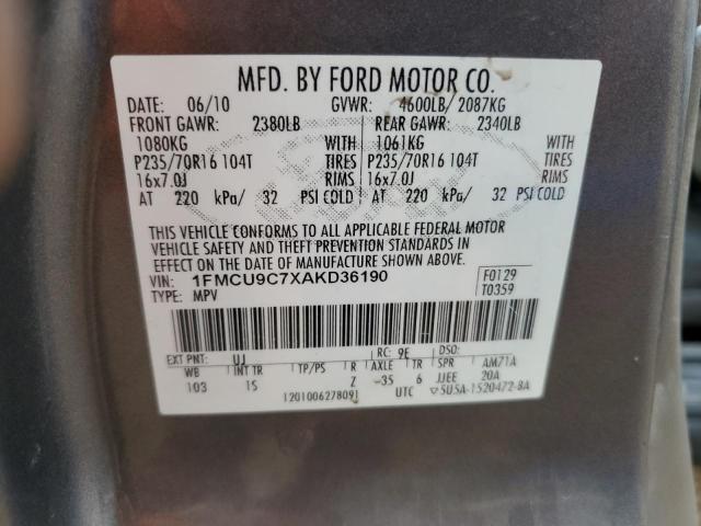 Photo 12 VIN: 1FMCU9C7XAKD36190 - FORD ESCAPE XLS 