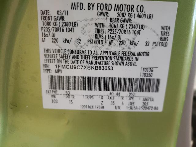 Photo 9 VIN: 1FMCU9C7XBKB83053 - FORD ESCAPE XLS 