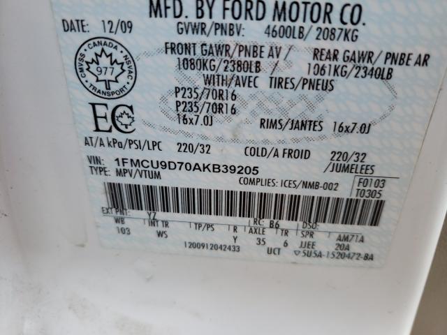 Photo 9 VIN: 1FMCU9D70AKB39205 - FORD ESCAPE XLT 