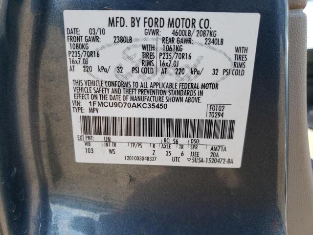 Photo 12 VIN: 1FMCU9D70AKC35450 - FORD ESCAPE XLT 