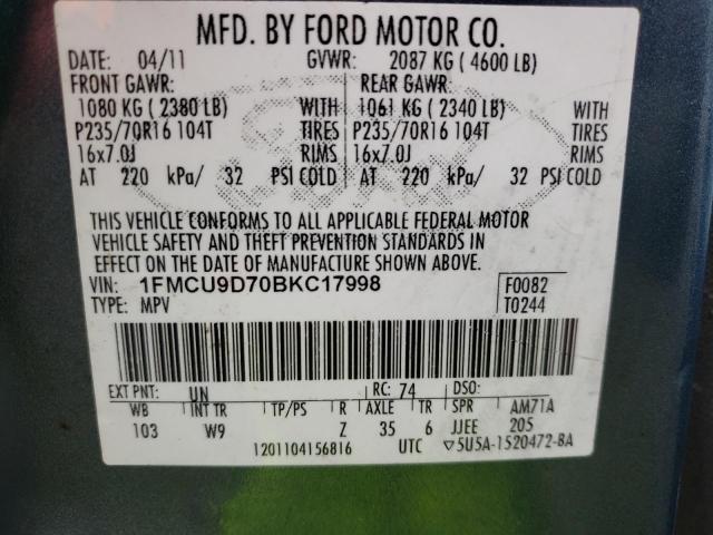 Photo 12 VIN: 1FMCU9D70BKC17998 - FORD ESCAPE 