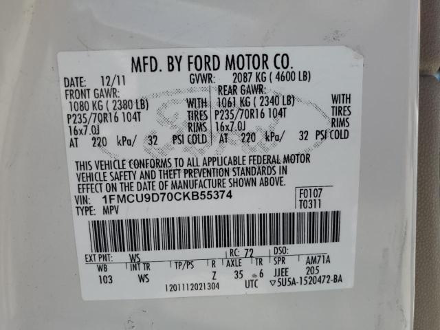 Photo 12 VIN: 1FMCU9D70CKB55374 - FORD ESCAPE 