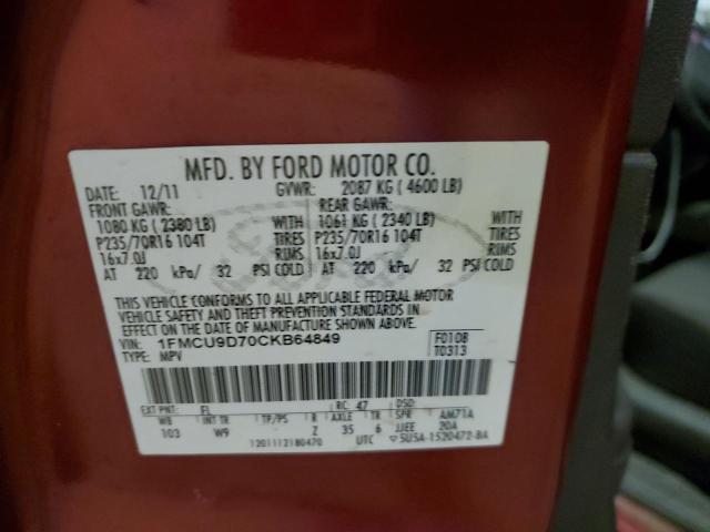 Photo 12 VIN: 1FMCU9D70CKB64849 - FORD ESCAPE XLT 