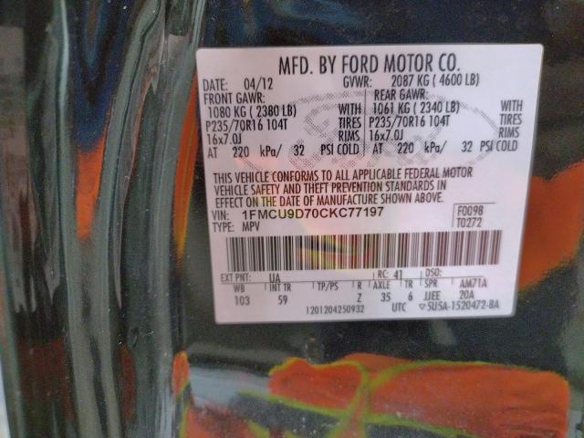 Photo 12 VIN: 1FMCU9D70CKC77197 - FORD ESCAPE XLT 