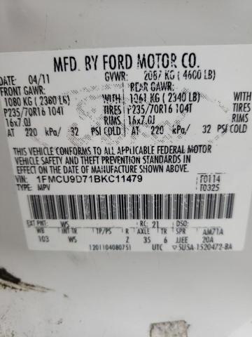 Photo 9 VIN: 1FMCU9D71BKC11479 - FORD ESCAPE XLT 