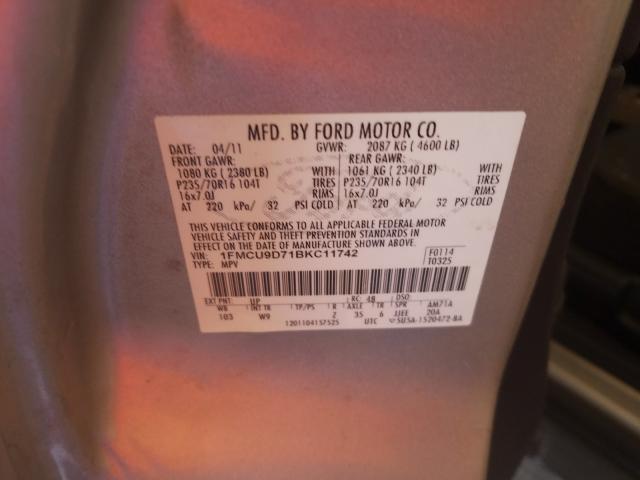 Photo 9 VIN: 1FMCU9D71BKC11742 - FORD ESCAPE XLT 