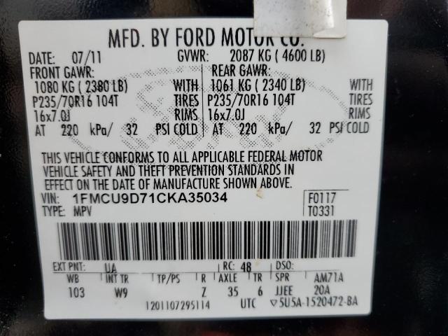 Photo 12 VIN: 1FMCU9D71CKA35034 - FORD ESCAPE 