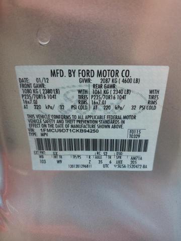 Photo 12 VIN: 1FMCU9D71CKB94250 - FORD ESCAPE XLT 