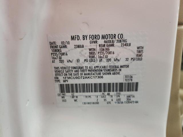 Photo 12 VIN: 1FMCU9D72AKC17306 - FORD ESCAPE XLT 