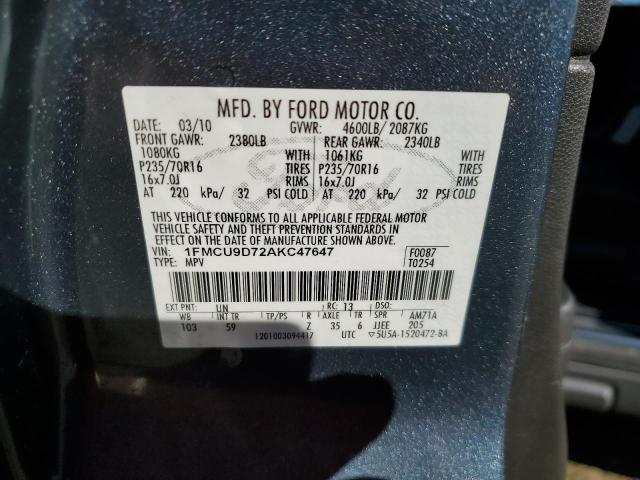 Photo 11 VIN: 1FMCU9D72AKC47647 - FORD ESCAPE 