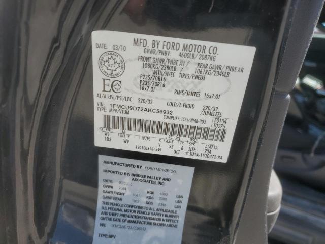 Photo 12 VIN: 1FMCU9D72AKC56932 - FORD ESCAPE XLT 