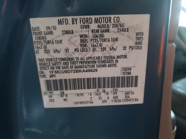 Photo 9 VIN: 1FMCU9D72BKA49829 - FORD ESCAPE XLT 