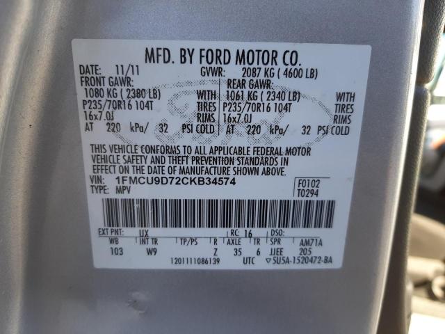 Photo 9 VIN: 1FMCU9D72CKB34574 - FORD ESCAPE XLT 