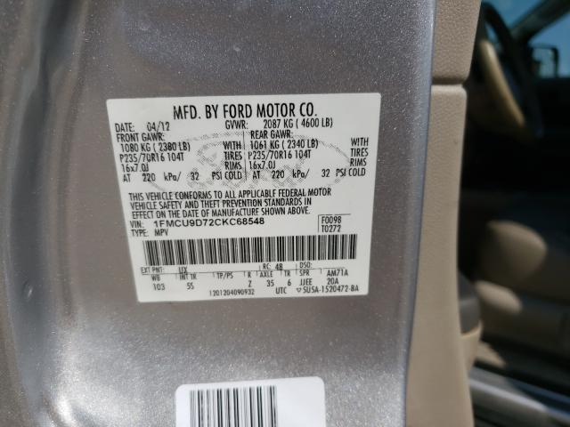 Photo 9 VIN: 1FMCU9D72CKC68548 - FORD ESCAPE XLT 