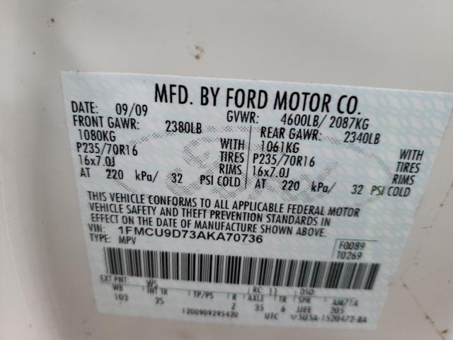 Photo 9 VIN: 1FMCU9D73AKA70736 - FORD ESCAPE XLT 