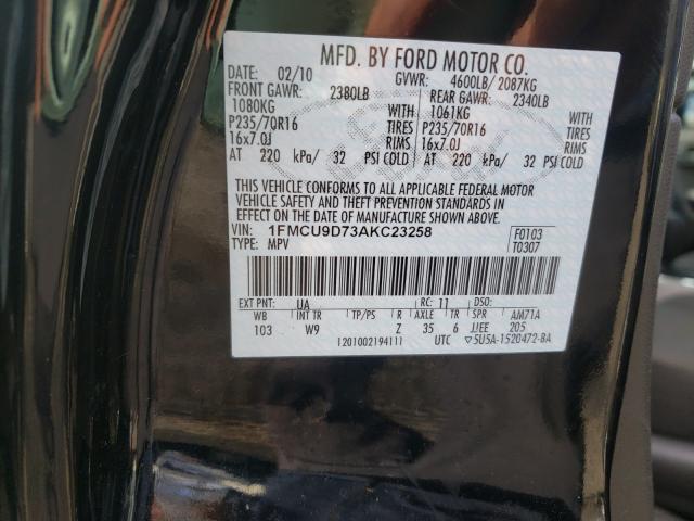 Photo 9 VIN: 1FMCU9D73AKC23258 - FORD ESCAPE XLT 