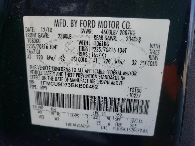 Photo 9 VIN: 1FMCU9D73BKB08452 - FORD ESCAPE XLT 