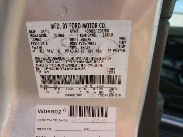 Photo 9 VIN: 1FMCU9D74AKC52056 - FORD ESCAPE LIM 