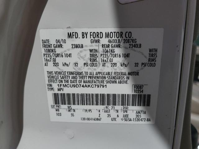 Photo 13 VIN: 1FMCU9D74AKC79791 - FORD ESCAPE XLT 