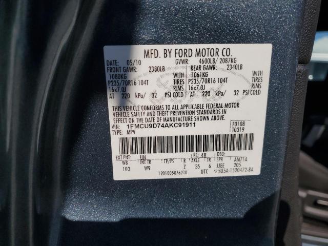 Photo 13 VIN: 1FMCU9D74AKC91911 - FORD ESCAPE XLT 