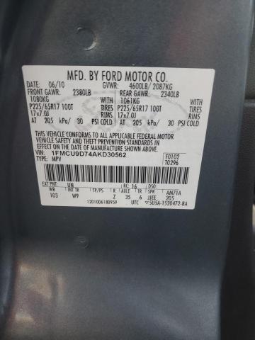 Photo 12 VIN: 1FMCU9D74AKD30562 - FORD ESCAPE XLT 