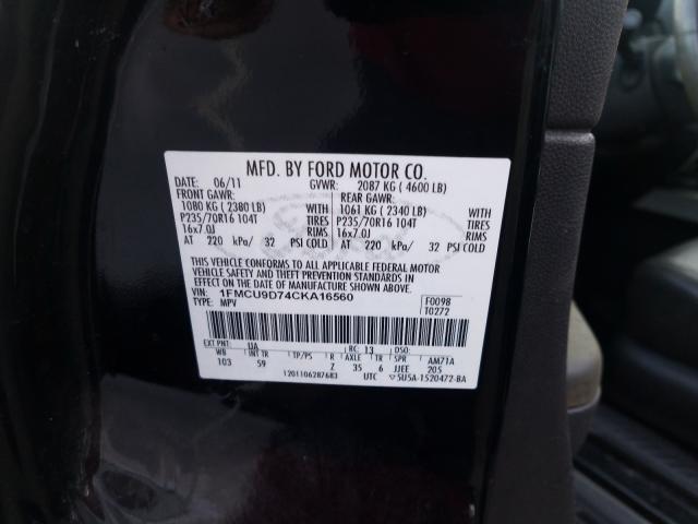 Photo 9 VIN: 1FMCU9D74CKA16560 - FORD ESCAPE XLT 