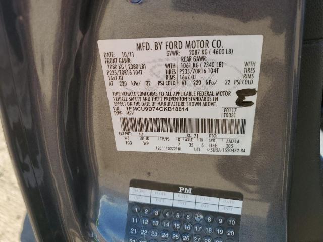 Photo 12 VIN: 1FMCU9D74CKB18814 - FORD ESCAPE 