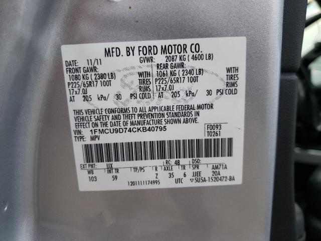 Photo 9 VIN: 1FMCU9D74CKB40795 - FORD ESCAPE XLT 