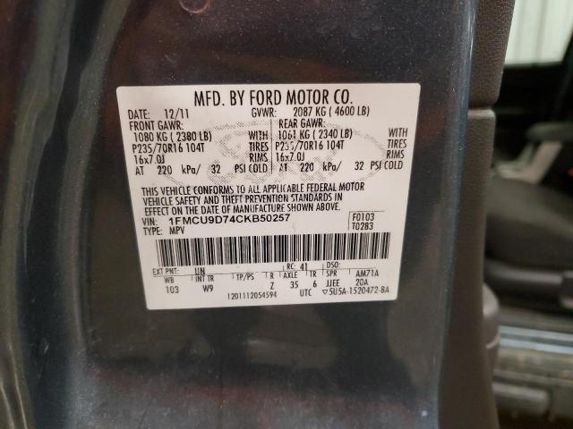 Photo 12 VIN: 1FMCU9D74CKB50257 - FORD ESCAPE XLT 