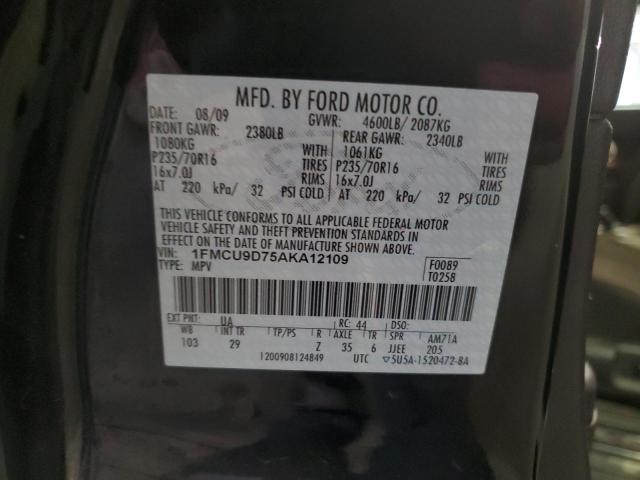 Photo 12 VIN: 1FMCU9D75AKA12109 - FORD ESCAPE XLT 