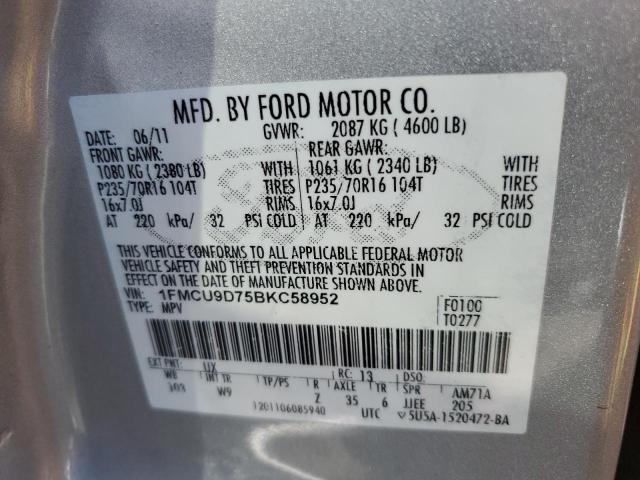 Photo 9 VIN: 1FMCU9D75BKC58952 - FORD ESCAPE XLT 