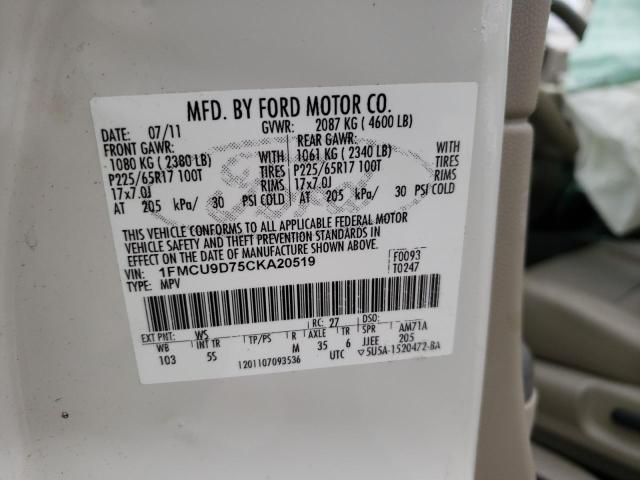 Photo 12 VIN: 1FMCU9D75CKA20519 - FORD ESCAPE XLT 