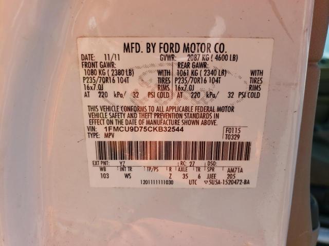 Photo 12 VIN: 1FMCU9D75CKB32544 - FORD ESCAPE 