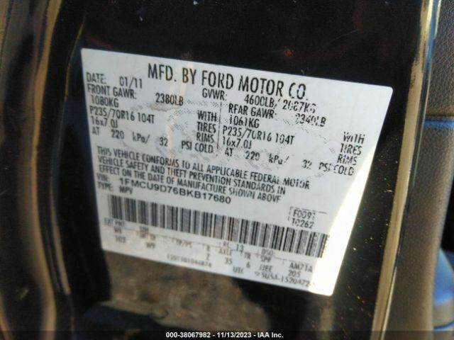 Photo 8 VIN: 1FMCU9D76BKB17680 - FORD ESCAPE 