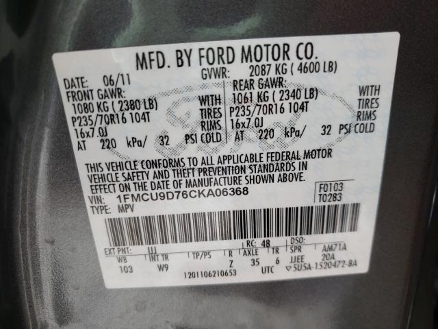 Photo 9 VIN: 1FMCU9D76CKA06368 - FORD ESCAPE XLT 