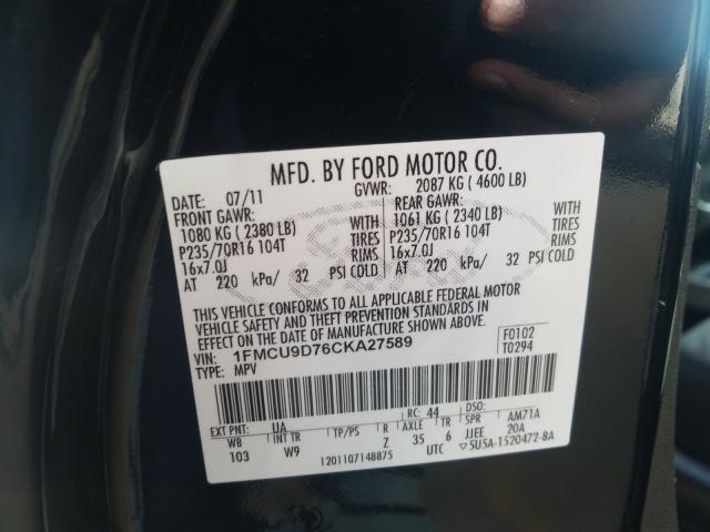 Photo 9 VIN: 1FMCU9D76CKA27589 - FORD ESCAPE XLT 