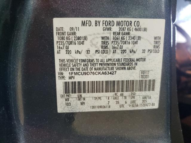 Photo 9 VIN: 1FMCU9D76CKA63427 - FORD ESCAPE XLT 