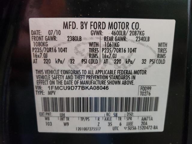 Photo 9 VIN: 1FMCU9D77BKA08046 - FORD ESCAPE XLT 